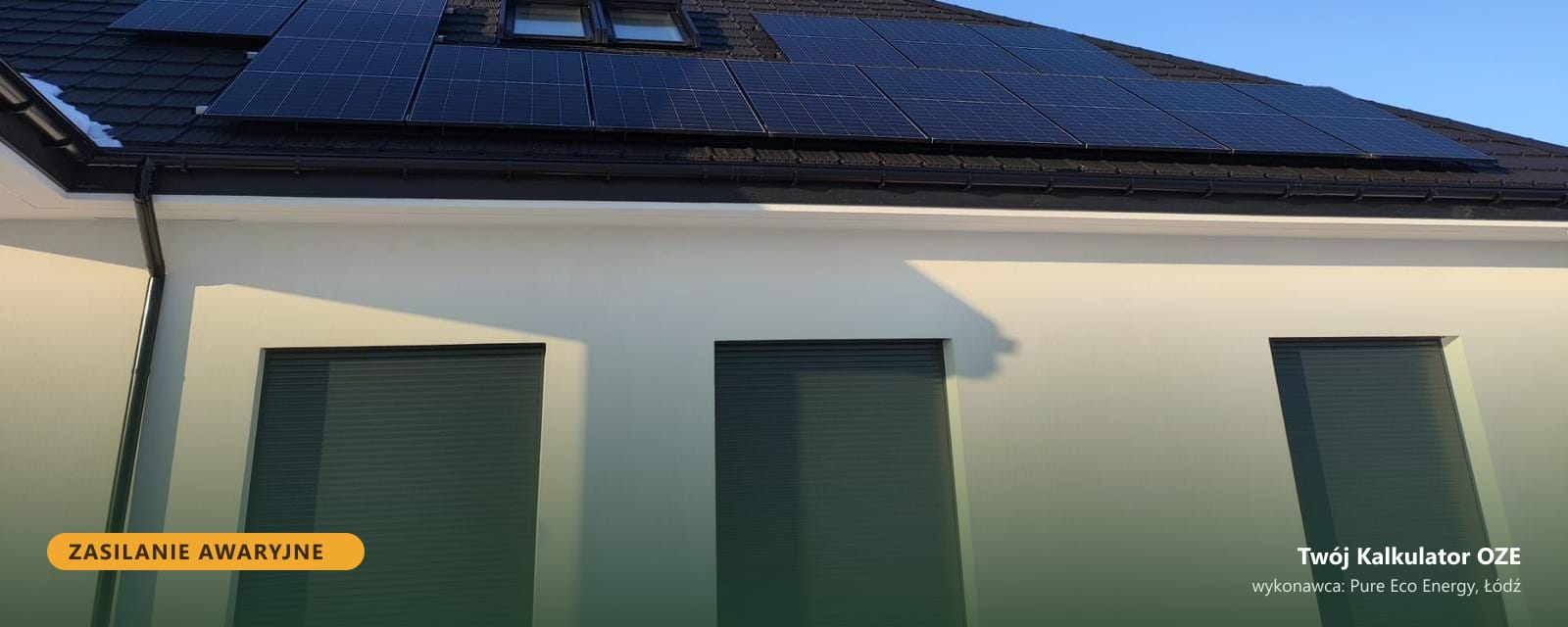 Dom z instalacją fotowoltaiczną zimą — zasilanie awaryjne z magazynu energii podczas przerwy w dostawie prądu